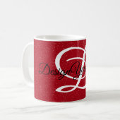 personalisierter, roter Bestsänger Kaffeetasse (Vorderseite Links)