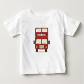 Personalisierter Roter Bus Baby T-shirt (Vorderseite)