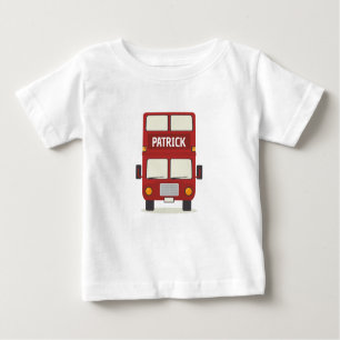 Personalisierter Roter Bus Baby T-shirt
