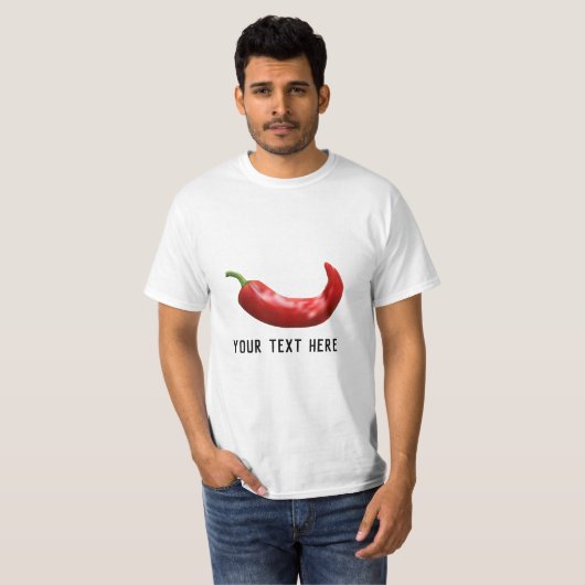 Personalisierter roter Chili Pfeffer t Shirt (Vorne ganz)