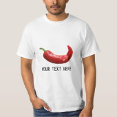Personalisierter roter Chili Pfeffer t Shirt (Vorderseite)