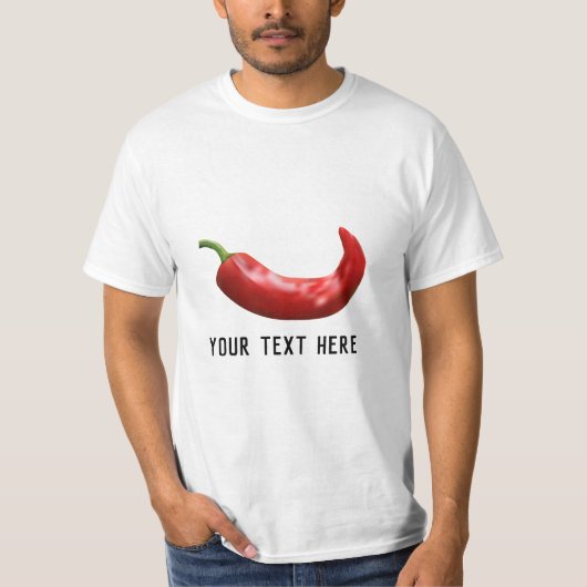 Personalisierter roter Chili Pfeffer t Shirt (Vorderseite)