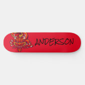 Personalisierter Roter Drache Skateboard (Horizontal)