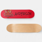 Personalisierter Roter Drache Skateboard (Horizontal)