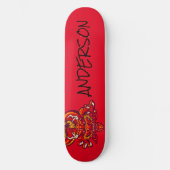 Personalisierter Roter Drache Skateboard (Vorderseite)