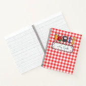 Personalisierter roter Gingham-Lehrer Notizblock (Innenseite)