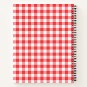 Personalisierter roter Gingham-Lehrer Notizblock (Rückseite)
