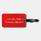 Personalisierter roter Glamour Doppelseitig Gepäckanhänger (Rückseite horizontal)