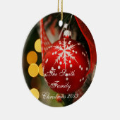 Personalisierter Roter Glittery Weihnachtsschmuck (Rechts)