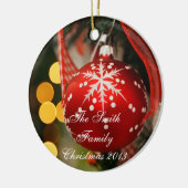 Personalisierter Roter Glittery Weihnachtsschmuck (Links)