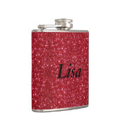 Personalisierter Roter Glitzer Flachmann (Rechts)