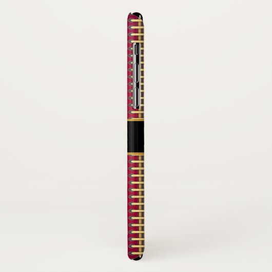 Personalisierter Roter Glitzer Imitate Foil Confet Case-Mate iPhone Hülle (Hinten/Links)