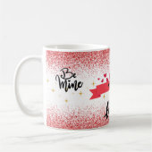 Personalisierter roter Glitzer Romantik Kaffeetasse (Links)