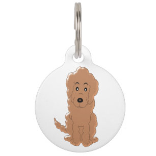 Personalisierter roter Goldendoodle Hundeentwurf Tiernamensmarke