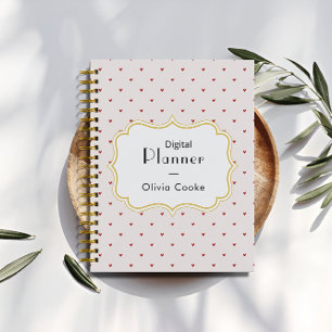 Personalisierter roter Herzplaner mit Individuelle Planer