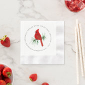 Personalisierter Roter Kardinal Beerdigung Weckte  Serviette (Beispiel)