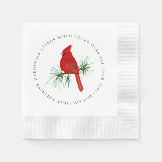 Personalisierter Roter Kardinal Beerdigung Weckte  Serviette (Vorderseite)