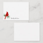 Personalisierter roter Kardinal Mitteilungskarte (Vorne/Hinten)