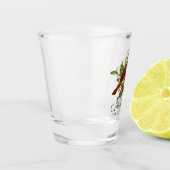 Personalisierter Roter Kardinal-Stechpalmen-Weihna Schnapsglas (Links)
