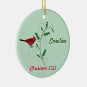 Personalisierter Roter Kardinal Weihnachtsschmuck (Rechts)