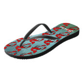 Personalisierter Roter Krebs Badesandalen (Schrägansicht)