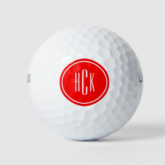 Personalisierter roter Kreis, benutzerdefiniertes  Golfball (Vorderseite)