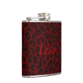 Personalisierter Roter Leopard-Skin Flachmann (Rechts)