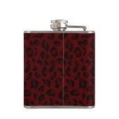 Personalisierter Roter Leopard-Skin Flachmann (Rückseite)