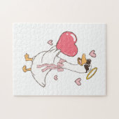 Personalisierter roter Liebes Valentinstag Puzzle (Horizontal)
