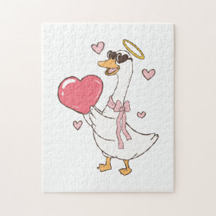 Personalisierter roter Liebes Valentinstag Puzzle