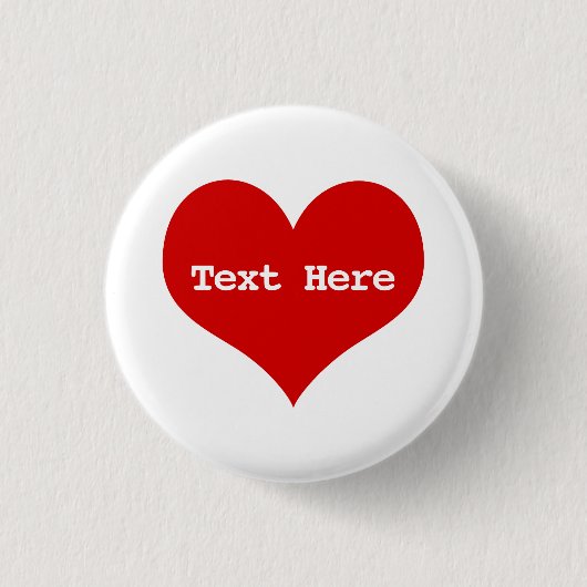 Personalisierter roter Liebesherz-Button Button (Vorderseite)