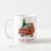 Personalisierter Roter Lieferwagen Vintager LKW Kaffeetasse (Links)