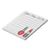 Personalisierter Roter Lipstick Nagel Polnisch für Notizblock (Rotiert)
