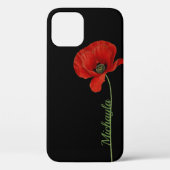 Personalisierter Roter Mohn auf schwarz Case-Mate iPhone Hülle (Rückseite)