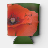 Personalisierter Roter Mohn Dosenkühler (Vorderseite)