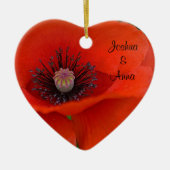 Personalisierter Roter Mohn Keramik Ornament (Vorne)