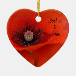 Personalisierter Roter Mohn Keramik Ornament