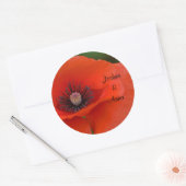 Personalisierter Roter Mohn Runder Aufkleber (Umschlag)