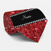 Personalisierter roter NamensGlitter Krawatte (Gerollt)