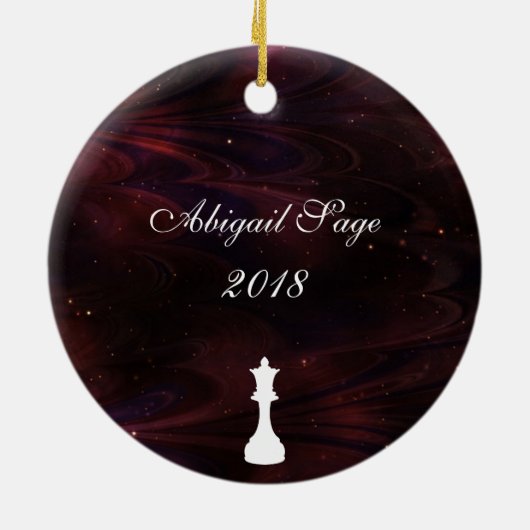 Personalisierter Roter Nebel Keramik Ornament (Hinten)