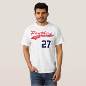 Personalisierter roter Panther-Logo-T - Shirt (Vorne ganz)
