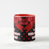 Personalisierter roter Punkte Motivations- Tasse (Zentrum)