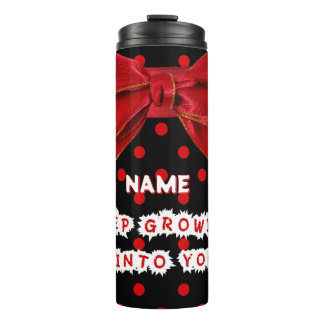 Personalisierter roter Punkte Motivations-  Thermosbecher
