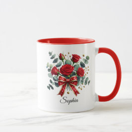 Personalisierter Roter Rosen Namen Tasse Geschenk