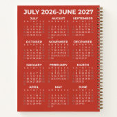 Personalisierter roter spanischer Schulkalender 20 Notizblock (Rückseite)