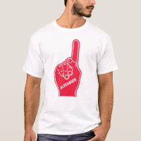 Personalisierter roter Sport-Schaum-Finger
