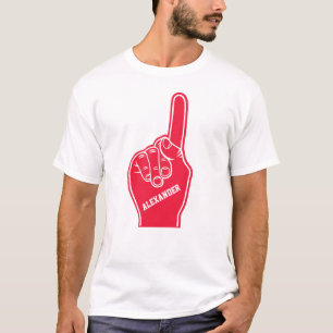 Personalisierter roter Sport-Schaum-Finger T-Shirt