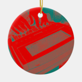 Personalisierter roter Steno Gerichts-Reporter Keramik Ornament