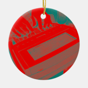 Personalisierter roter Steno Gerichts-Reporter Keramik Ornament