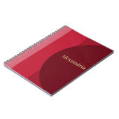 Personalisierter Roter Streifen Notizblock (Linke Seite)